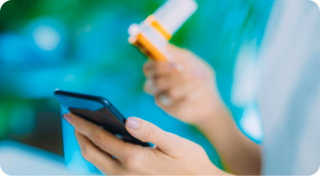 A patient using a connected health app at home